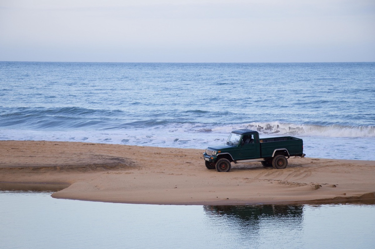 Hawaii rental car at beach