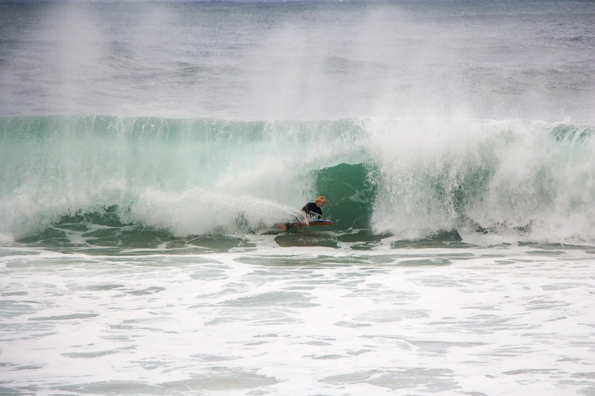 Hawaii beach with surfboard