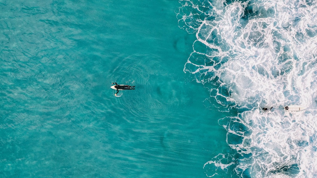 Hawaiian beach with surfboard