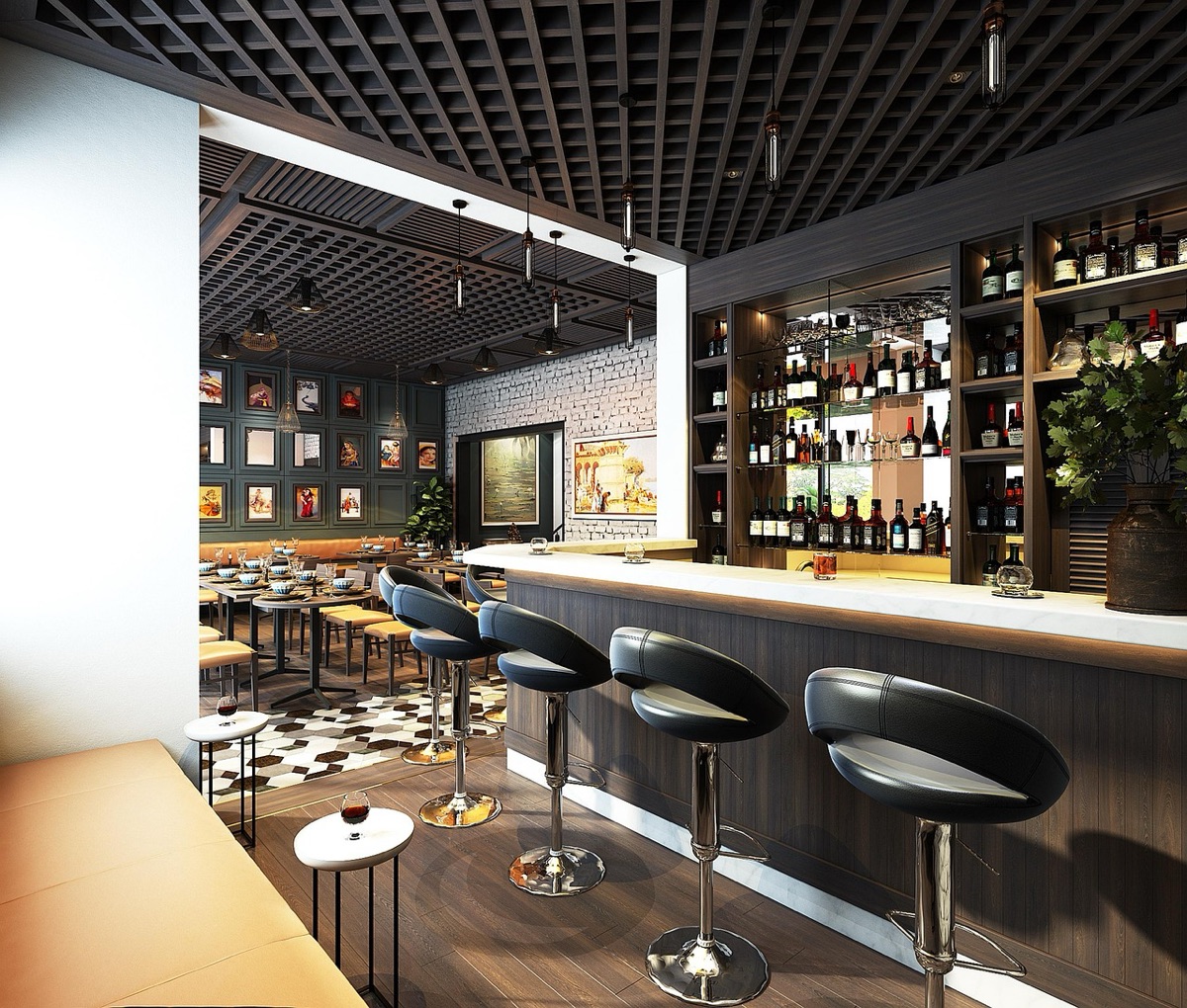 interior de restaurante havaiana