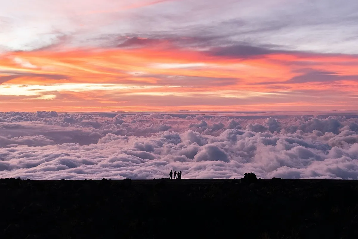 maui, hawaii, nature, volcano, clouds, sky, sunset, travel